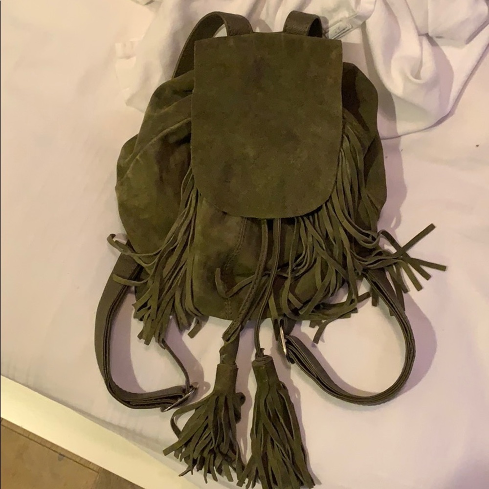ASOS REAL suede fringe backpack